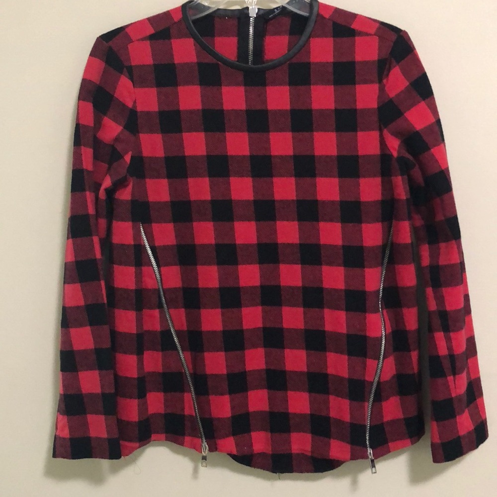Zara Woman Top Buffalo Check Flannel SZ S EUC